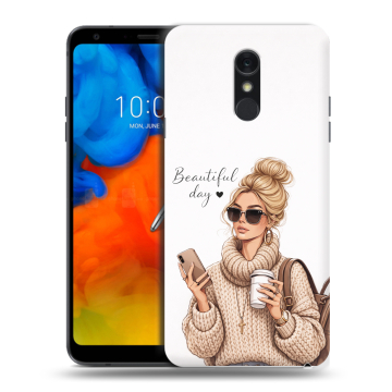 Пластиковый чехол на LG Q Stylus с принтом женский