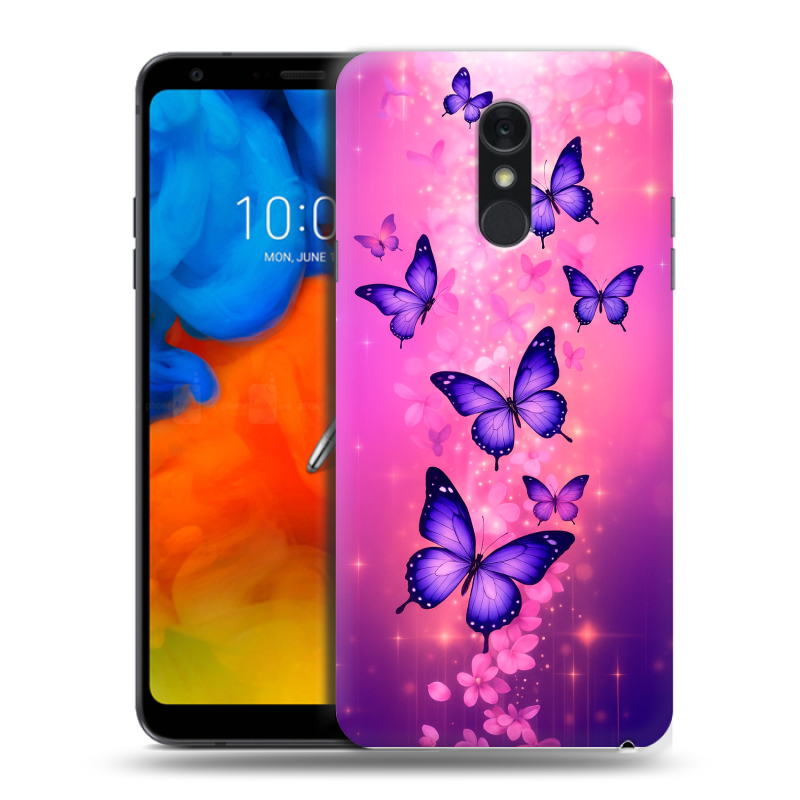 Пластиковый чехол на LG Q Stylus с принтом Бабочки Пластиковый чехол на LG Q Stylus с принтом Бабочки