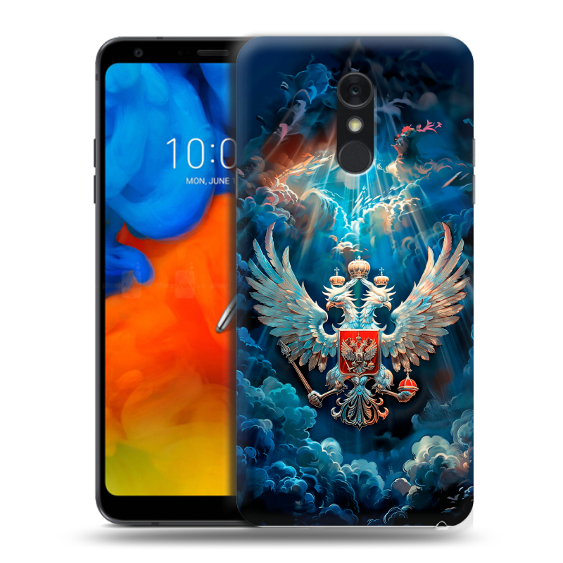 Пластиковый чехол на LG Q Stylus с принтом Герб флаг России Пластиковый чехол на LG Q Stylus с принтом Герб флаг России