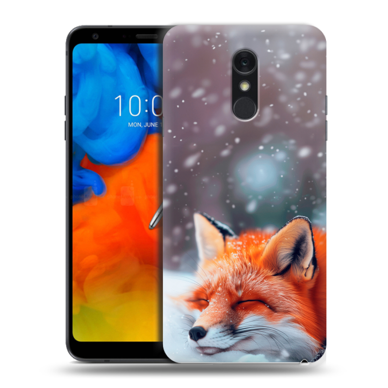 Пластиковый чехол на LG Q Stylus с принтом лиса Пластиковый чехол на LG Q Stylus с принтом лиса