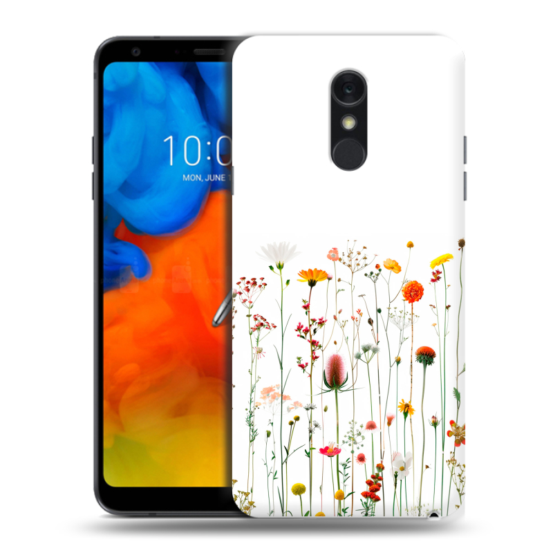 Пластиковый чехол на LG Q Stylus с принтом цветы Пластиковый чехол на LG Q Stylus с принтом цветы
