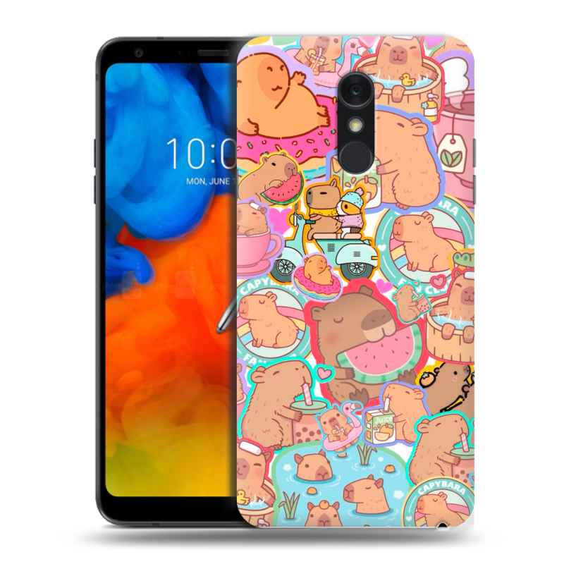 Пластиковый чехол на LG Q Stylus с принтом капибары Пластиковый чехол на LG Q Stylus с принтом капибары