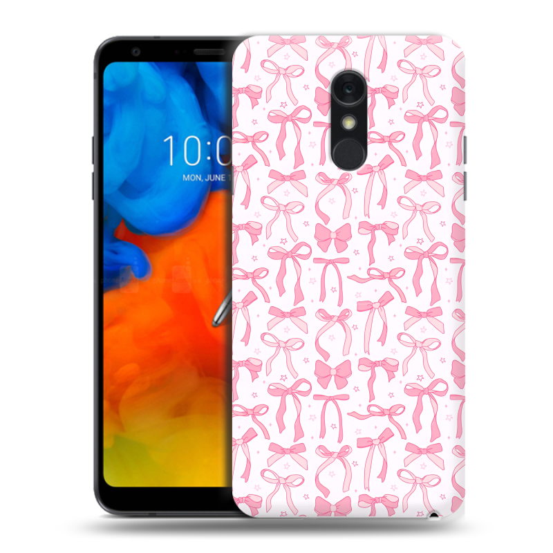 Пластиковый чехол на LG Q Stylus с принтом Розовые бантики Пластиковый чехол на LG Q Stylus с принтом Розовые бантики