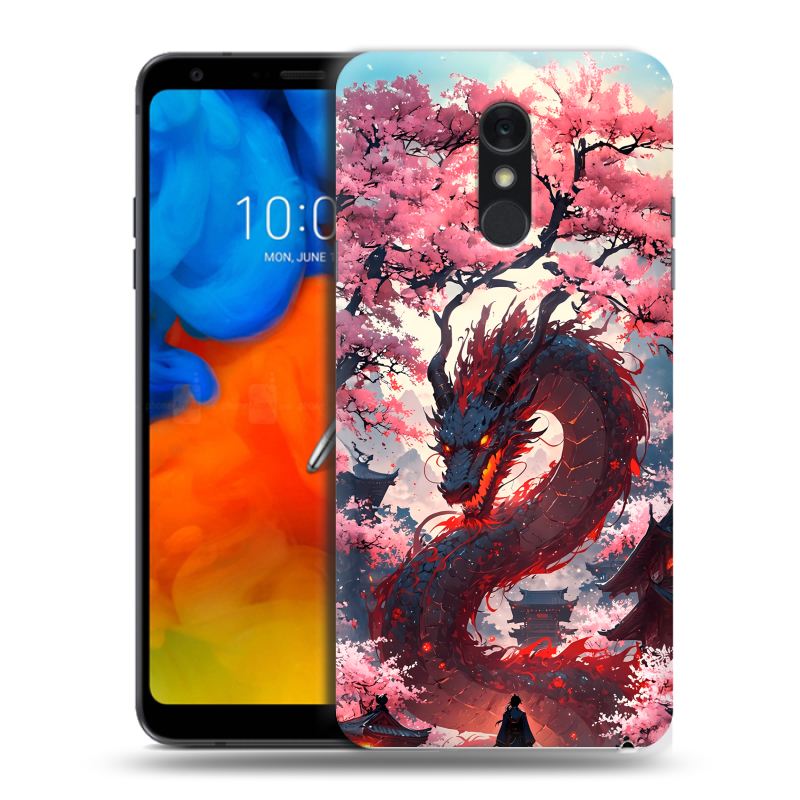 Пластиковый чехол на LG Q Stylus с принтом Дракон Японский Пластиковый чехол на LG Q Stylus с принтом Дракон Японский