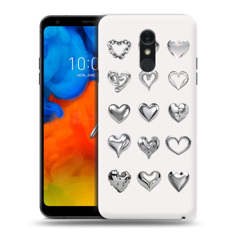 Пластиковый чехол на LG Q Stylus с принтом Y2K сердечки Пластиковый чехол на LG Q Stylus с принтом Y2K сердечки