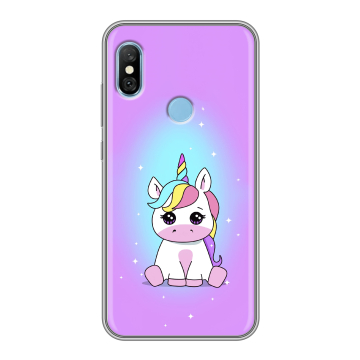 Пластиковый чехол на Xiaomi RedMi 6 Pro с принтом Единорог Пластиковый чехол на Xiaomi RedMi 6 Pro с принтом Единорог