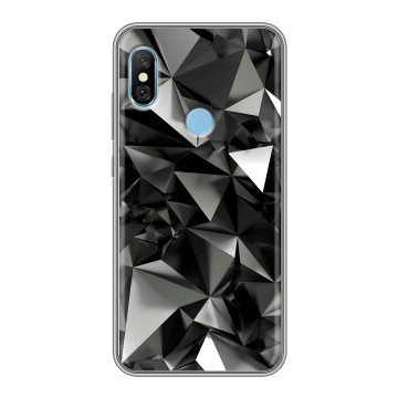 Пластиковый чехол на Xiaomi RedMi 6 Pro с принтом Черные кристаллы Пластиковый чехол на Xiaomi RedMi 6 Pro с принтом Черные кристаллы