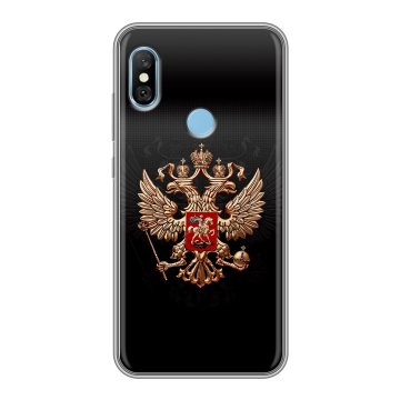 Пластиковый чехол на Xiaomi RedMi 6 Pro с принтом Герб России Пластиковый чехол на Xiaomi RedMi 6 Pro с принтом Герб России