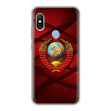 Пластиковый чехол на Xiaomi RedMi 6 Pro с принтом Герб СССР Пластиковый чехол на Xiaomi RedMi 6 Pro с принтом Герб СССР