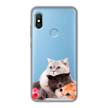 Пластиковый чехол на Xiaomi RedMi 6 Pro с принтом Кошки Пластиковый чехол на Xiaomi RedMi 6 Pro с принтом Кошки