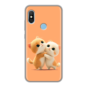 Пластиковый чехол на Xiaomi RedMi 6 Pro с принтом Милые котики Пластиковый чехол на Xiaomi RedMi 6 Pro с принтом Милые котики