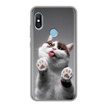 Пластиковый чехол на Xiaomi RedMi 6 Pro с принтом Коты Пластиковый чехол на Xiaomi RedMi 6 Pro с принтом Коты