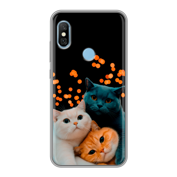 Пластиковый чехол на Xiaomi RedMi 6 Pro с принтом Кошки Пластиковый чехол на Xiaomi RedMi 6 Pro с принтом Кошки