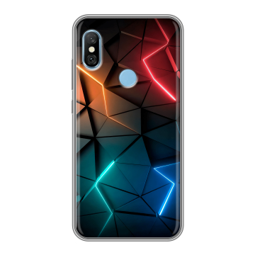 Пластиковый чехол на Xiaomi RedMi 6 Pro с принтом Абстракция неон Пластиковый чехол на Xiaomi RedMi 6 Pro с принтом Абстракция неон