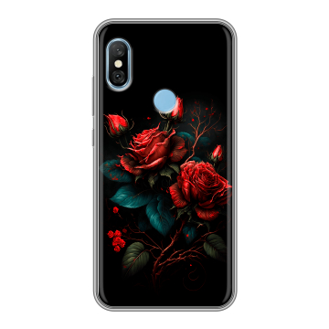 Пластиковый чехол на Xiaomi RedMi 6 Pro с принтом Розы красные Пластиковый чехол на Xiaomi RedMi 6 Pro с принтом Розы красные