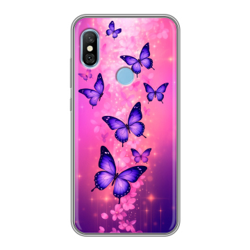 Пластиковый чехол на Xiaomi RedMi 6 Pro с принтом Бабочки Пластиковый чехол на Xiaomi RedMi 6 Pro с принтом Бабочки