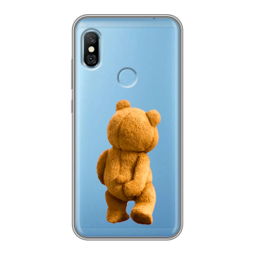 Пластиковый чехол на Xiaomi RedMi 6 Pro с принтом Медведь Пластиковый чехол на Xiaomi RedMi 6 Pro с принтом Медведь