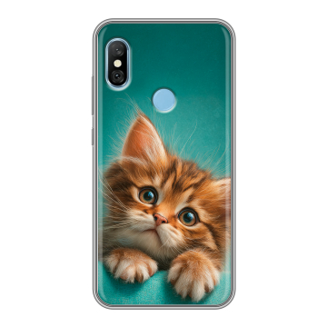 Пластиковый чехол на Xiaomi RedMi 6 Pro с принтом котенок Пластиковый чехол на Xiaomi RedMi 6 Pro с принтом котенок