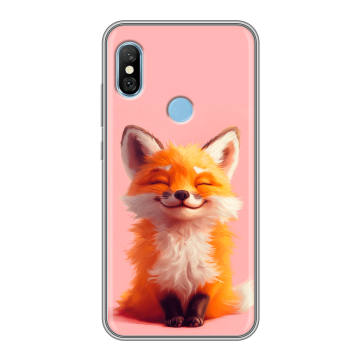Пластиковый чехол на Xiaomi RedMi 6 Pro с принтом милая лиса Пластиковый чехол на Xiaomi RedMi 6 Pro с принтом милая лиса