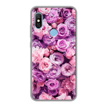 Пластиковый чехол на Xiaomi RedMi 6 Pro с принтом лавандовые розы
