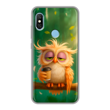 Пластиковый чехол на Xiaomi RedMi 6 Pro с принтом сова Пластиковый чехол на Xiaomi RedMi 6 Pro с принтом сова