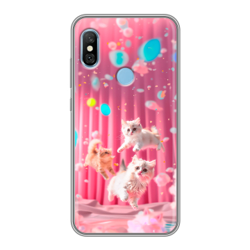 Пластиковый чехол на Xiaomi RedMi 6 Pro с принтом милые котики