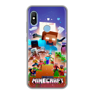 Пластиковый чехол на Xiaomi RedMi 6 Pro с принтом Майнкрафт Minecraft Пластиковый чехол на Xiaomi RedMi 6 Pro с принтом Майнкрафт Minecraft