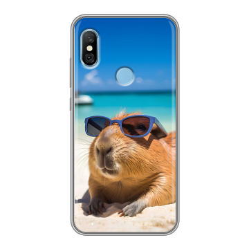 Пластиковый чехол на Xiaomi RedMi 6 Pro с принтом Капибара Пластиковый чехол на Xiaomi RedMi 6 Pro с принтом Капибара
