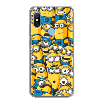 Пластиковый чехол на Xiaomi RedMi 6 Pro с принтом Миньоны Пластиковый чехол на Xiaomi RedMi 6 Pro с принтом Миньоны