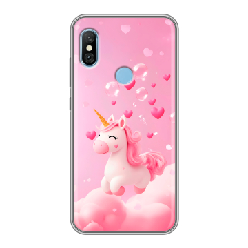 Пластиковый чехол на Xiaomi RedMi 6 Pro с принтом Единорог Пластиковый чехол на Xiaomi RedMi 6 Pro с принтом Единорог