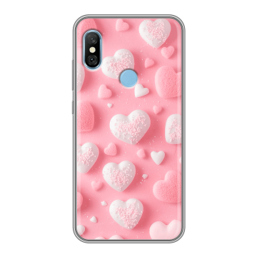 Пластиковый чехол на Xiaomi RedMi 6 Pro с принтом Сердечки Пластиковый чехол на Xiaomi RedMi 6 Pro с принтом Сердечки