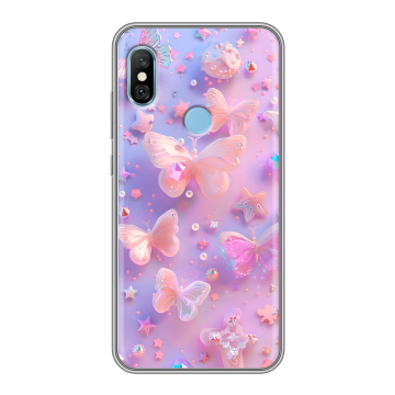 Пластиковый чехол на Xiaomi RedMi 6 Pro с принтом Бабочки Пластиковый чехол на Xiaomi RedMi 6 Pro с принтом Бабочки