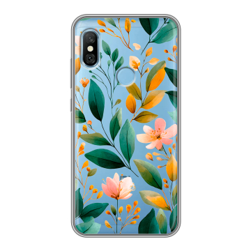 Пластиковый чехол на Xiaomi RedMi 6 Pro с принтом Цветы паттерн