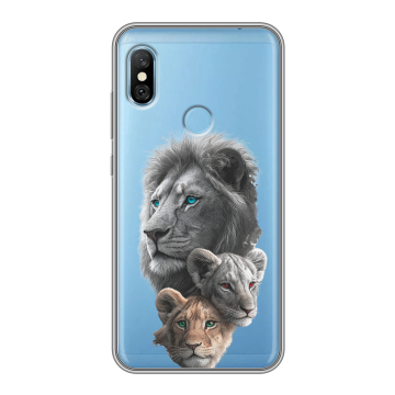 Пластиковый чехол на Xiaomi RedMi 6 Pro с принтом Львы