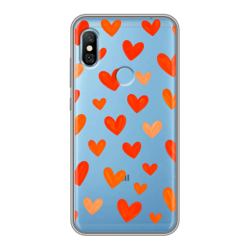 Пластиковый чехол на Xiaomi RedMi 6 Pro с принтом Сердечки