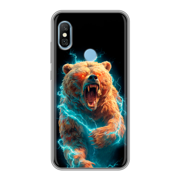 Пластиковый чехол на Xiaomi RedMi 6 Pro с принтом Медведь