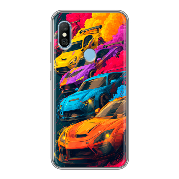 Пластиковый чехол на Xiaomi RedMi 6 Pro с принтом Тачки