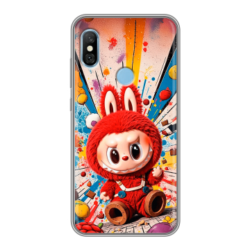 Пластиковый чехол на Xiaomi RedMi 6 Pro с принтом Labubu Лабубу Пластиковый чехол на Xiaomi RedMi 6 Pro с принтом Labubu Лабубу