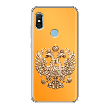 Пластиковый чехол на Xiaomi RedMi 6 Pro с принтом Герб Флаг России