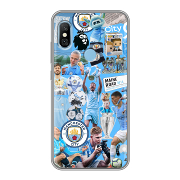 Пластиковый чехол на Xiaomi RedMi 6 Pro с принтом Man City Манчестер Сити