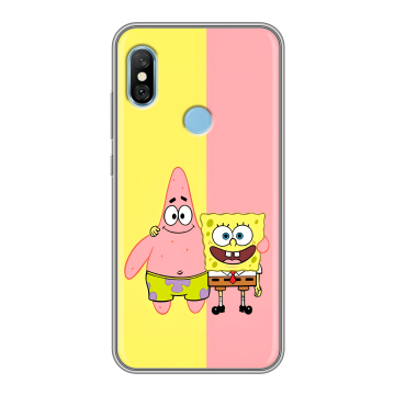 Пластиковый чехол на Xiaomi RedMi 6 Pro с принтом Спанч боб Спанчбоб Пластиковый чехол на Xiaomi RedMi 6 Pro с принтом Спанч боб Спанчбоб