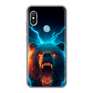 Пластиковый чехол на Xiaomi RedMi 6 Pro с принтом Медведь
