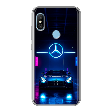 Пластиковый чехол на Xiaomi RedMi 6 Pro с принтом Mercedes Мерседес Пластиковый чехол на Xiaomi RedMi 6 Pro с принтом Mercedes Мерседес