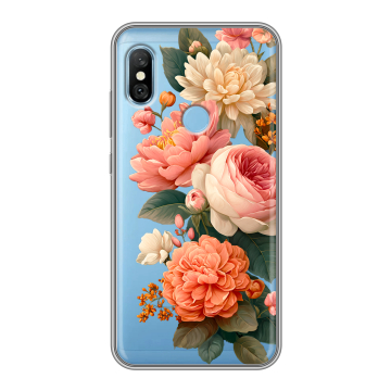 Пластиковый чехол на Xiaomi RedMi 6 Pro с принтом цветы