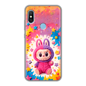 Пластиковый чехол на Xiaomi RedMi 6 Pro с принтом Labubu Лабубу Пластиковый чехол на Xiaomi RedMi 6 Pro с принтом Labubu Лабубу