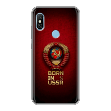 Пластиковый чехол на Xiaomi RedMi 6 Pro с принтом Флаг Герб СССР