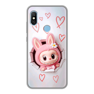 Пластиковый чехол на Xiaomi RedMi 6 Pro с принтом Labubu Лабубу Пластиковый чехол на Xiaomi RedMi 6 Pro с принтом Labubu Лабубу