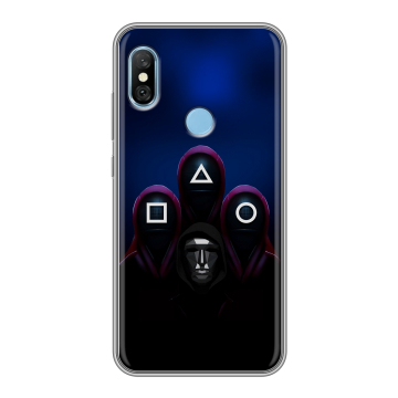 Пластиковый чехол на Xiaomi RedMi 6 Pro с принтом Игра Кальмара