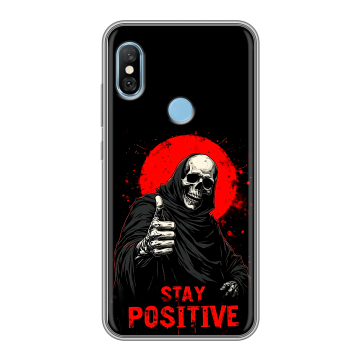 Пластиковый чехол на Xiaomi RedMi 6 Pro с принтом смешной скелет