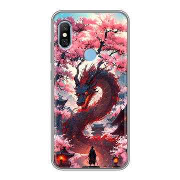 Пластиковый чехол на Xiaomi RedMi 6 Pro с принтом Дракон Японский Пластиковый чехол на Xiaomi RedMi 6 Pro с принтом Дракон Японский